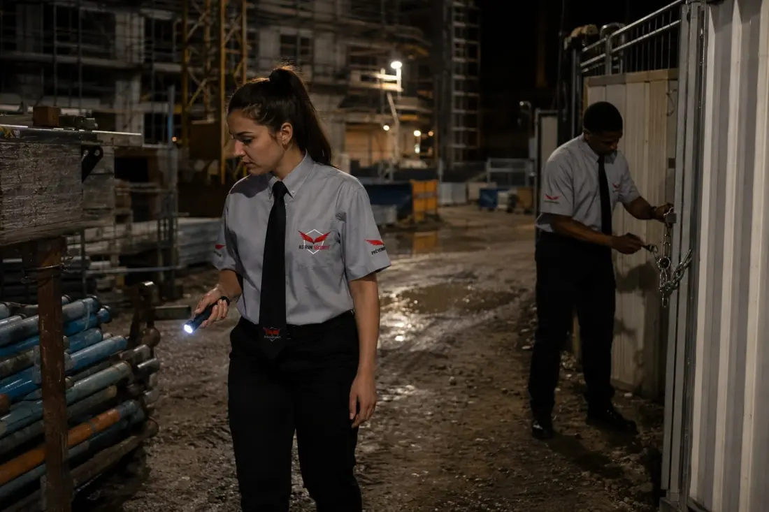 Agents ASRUN surveillant un chantier hors horaires d’activité