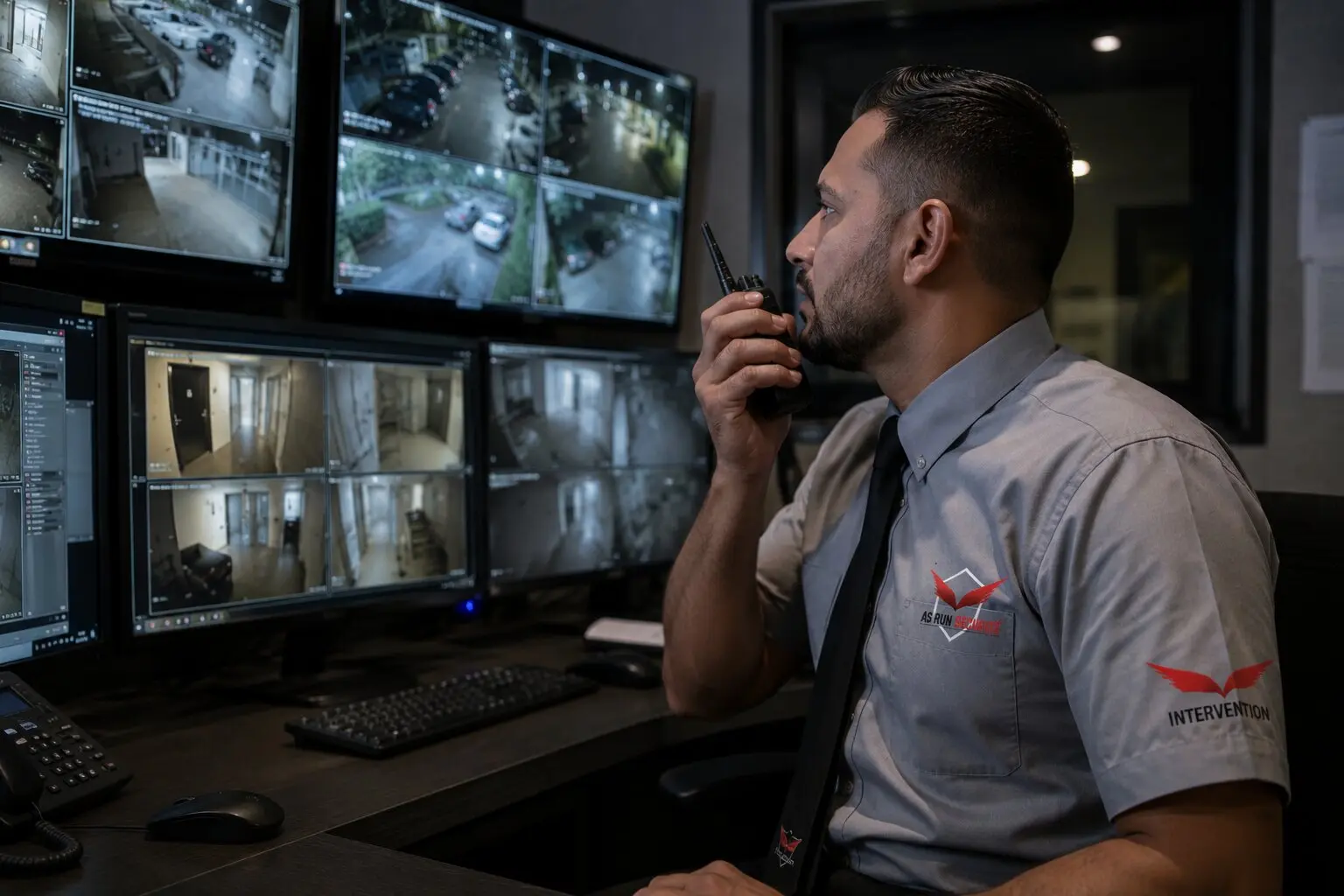 Agent ASRUN en poste de surveillance vidéo